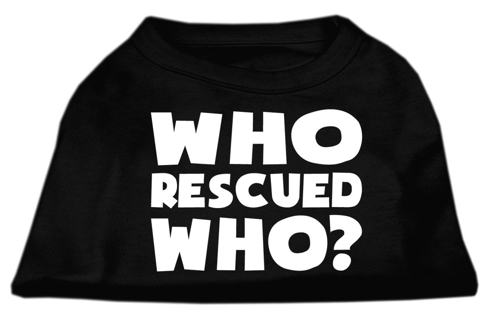 Who Rescued Who Screen Print Shirt Black XXL